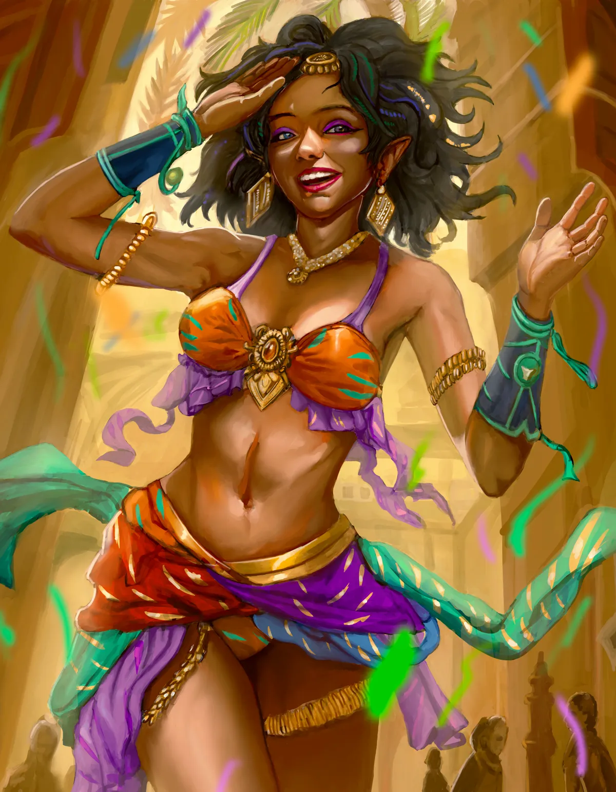 Carnival, a dancer in a bright carnival costume