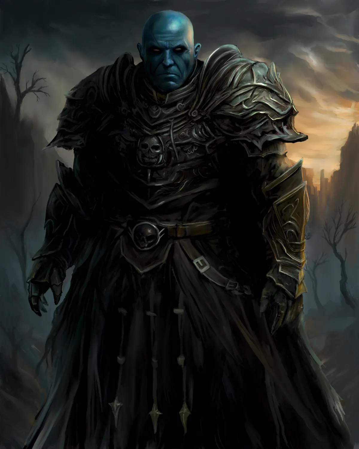 Grave Lord, a dark fantasy villain in black armour